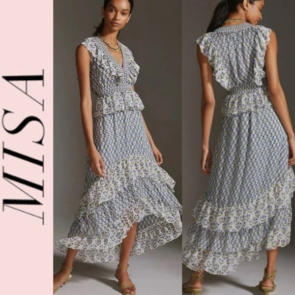 Misa Los Angeles Dresses & Skirts - NEW MISA Los Angeles Ruffle-Tiered Ingrid Floral Maxi Dress S